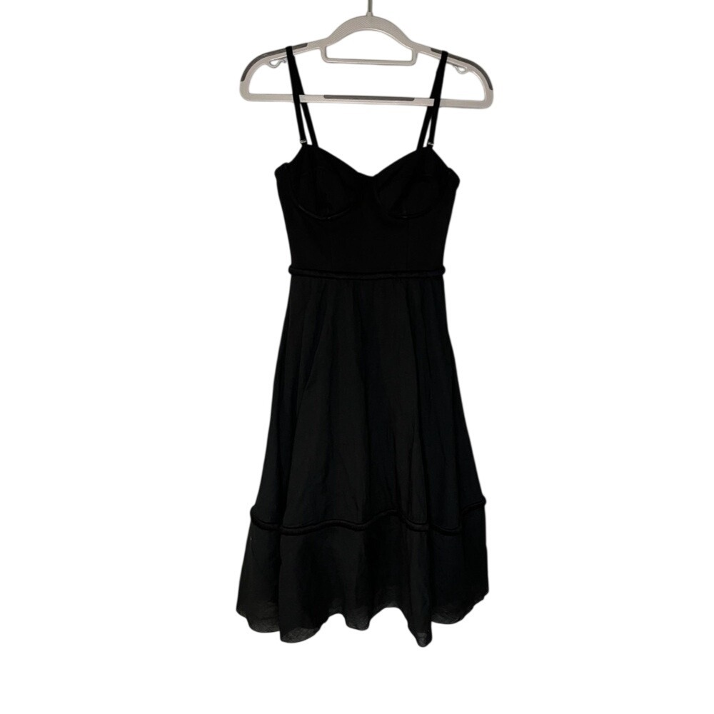 Willow black cami midi dress A-line silk‎ blend
